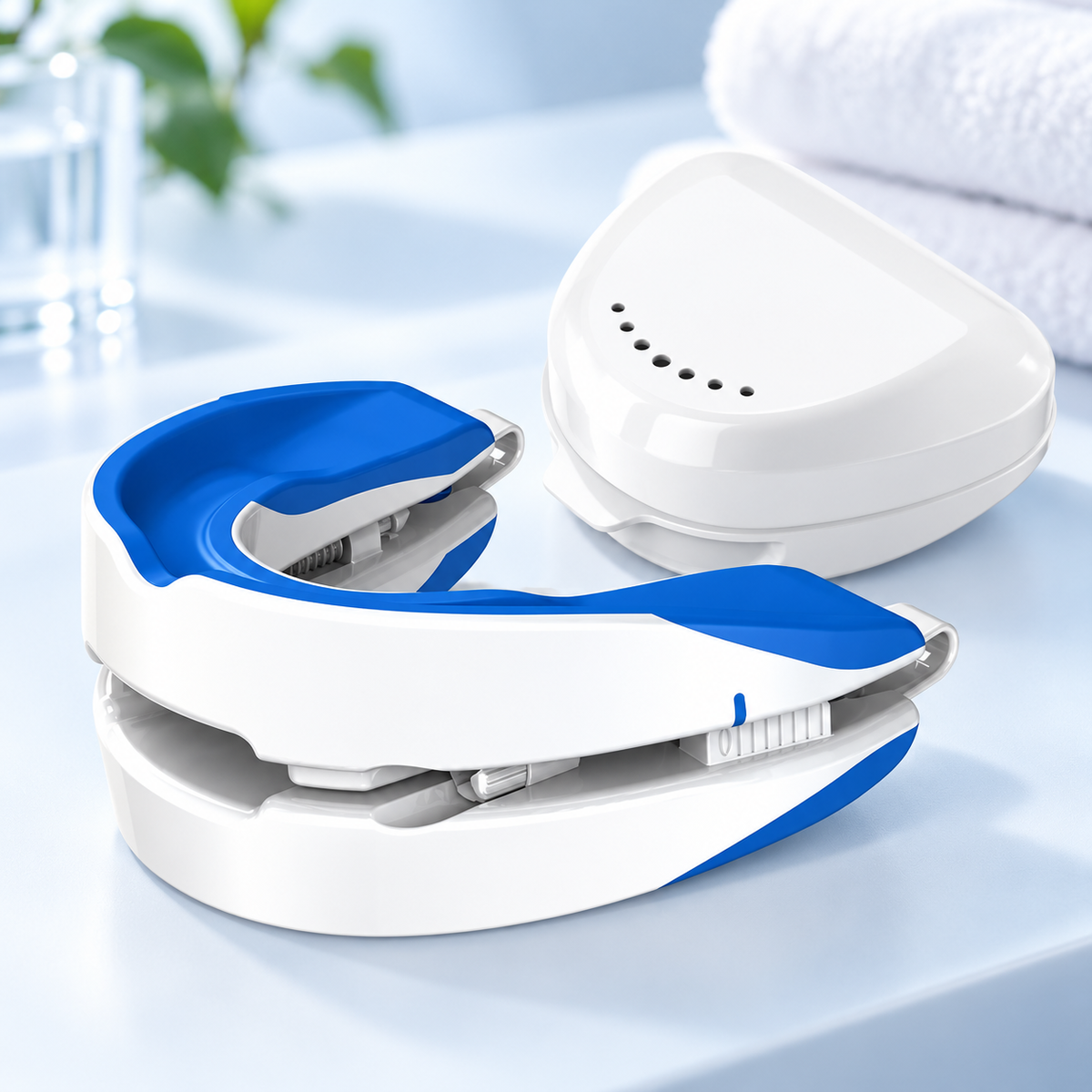 Silexora Sleep Guard adjustable anti-snoring mouthguard with its storage case